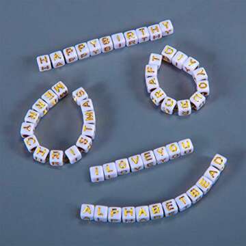Personalized 800Pcs White Gold Alphabet Beads Set