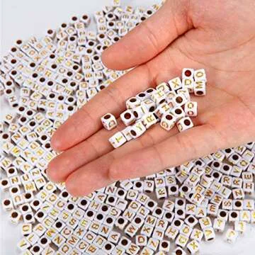 Personalized 800Pcs White Gold Alphabet Beads Set