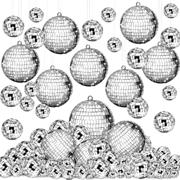 Blulu Mirror Disco Balls - 45 Piece Mini Ornaments