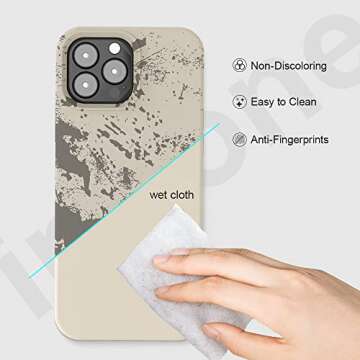 SOH iPhone 13 Pro max Case with Slim Shockproof Soft Anti-Scratch Microfiber Lining, Silky Touch Silicone Anti-Fingerprint Full-Body Protective Bumper Case for iPhone 13 Pro max, 6.7 inch(Stone)