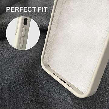 SOH iPhone 13 Pro max Case with Slim Shockproof Soft Anti-Scratch Microfiber Lining, Silky Touch Silicone Anti-Fingerprint Full-Body Protective Bumper Case for iPhone 13 Pro max, 6.7 inch(Stone)