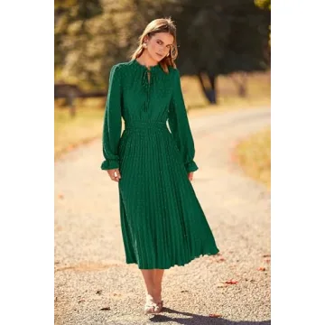 PRETTYGARDEN Women’s Fall Midi Dress - Stylish & Comfortable