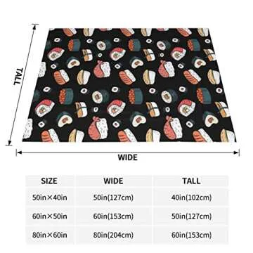 Sushi Throw Blanket Warm Ultra-Soft Micro Fleece Blanket for Bed Couch Living Room(Kids)