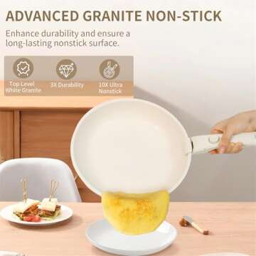 YASHE 13-Piece Pots and Pans Set, Nonstick Granite Cookware Set, Detachable Handle Pots and Pans, PFAS and PFOA-Free, Easy Clean Kitchen Cookware Set, Eco-friendly, Perfect for RV and kitchen use