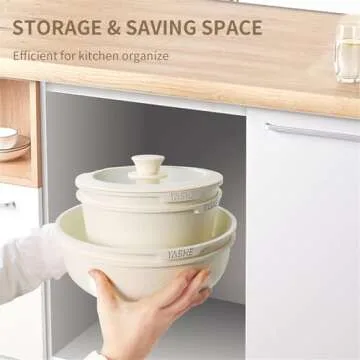 YASHE 13-Piece Pots and Pans Set, Nonstick Granite Cookware Set, Detachable Handle Pots and Pans, PFAS and PFOA-Free, Easy Clean Kitchen Cookware Set, Eco-friendly, Perfect for RV and kitchen use