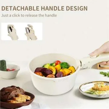 YASHE 13-Piece Pots and Pans Set, Nonstick Granite Cookware Set, Detachable Handle Pots and Pans, PFAS and PFOA-Free, Easy Clean Kitchen Cookware Set, Eco-friendly, Perfect for RV and kitchen use