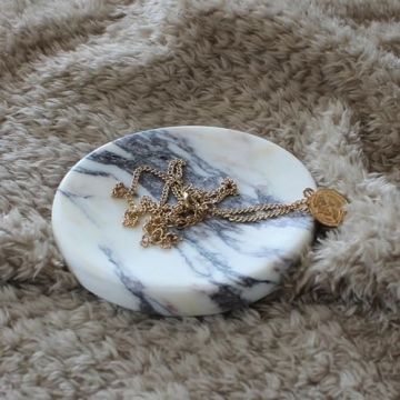Elegant Italian Calacatta Viola Marble Dish for Home Decor