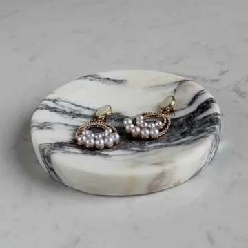 Elegant Italian Calacatta Viola Marble Dish for Home Decor