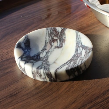 Elegant Italian Calacatta Viola Marble Dish for Home Decor