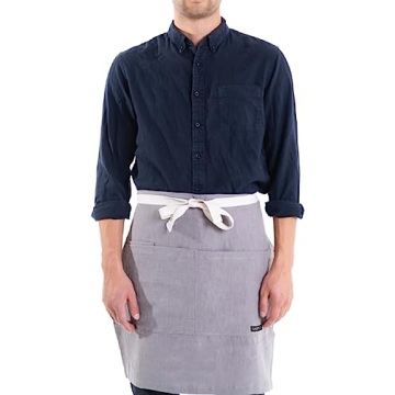 Caldo Linen Bistro Cafe Apron - Durable Unisex Server Apron