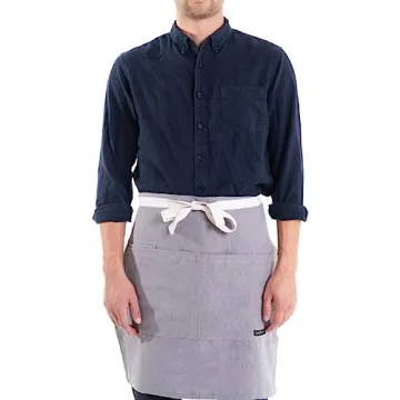 Caldo Linen Bistro Cafe Apron - Durable Unisex Server Apron