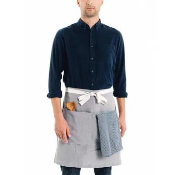 Caldo Linen Bistro Cafe Apron - Durable Unisex Server Apron