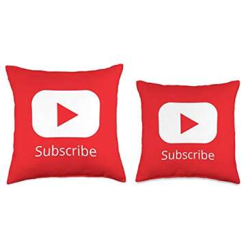 Stylish Red Subscribe Video Blogger Throw Pillow