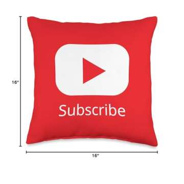 Stylish Red Subscribe Video Blogger Throw Pillow