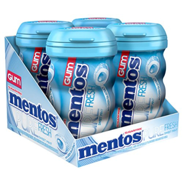 Mentos Pure Fresh Sugar-Free Chewing Gum, Sweet Mint, 50 Pieces (Pack of 4)