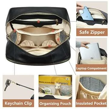 Stylish miss fong Leather Diaper Bag Backpack for Parents