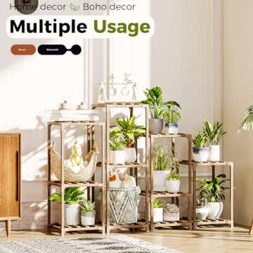 4 Sets of Package Plant Stands Combo Indoor Outdoor Plants Stands for Living Room Balcony Garden