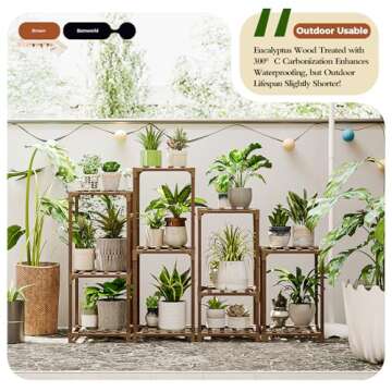 4 Sets of Package Plant Stands Combo Indoor Outdoor Plants Stands for Living Room Balcony Garden