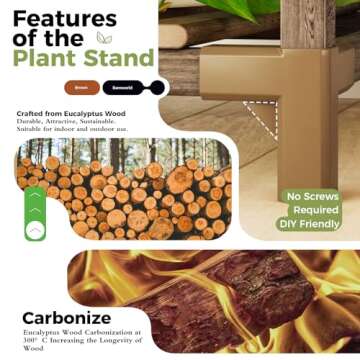 4 Sets of Package Plant Stands Combo Indoor Outdoor Plants Stands for Living Room Balcony Garden