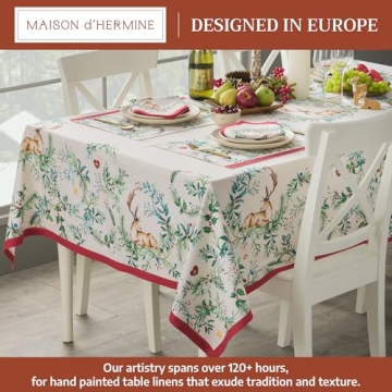 Maison d' Hermine Table Cloth Rectangle 100% Cotton 60 x 120 Inches Fall Tablecloth Reusable Everyda...
