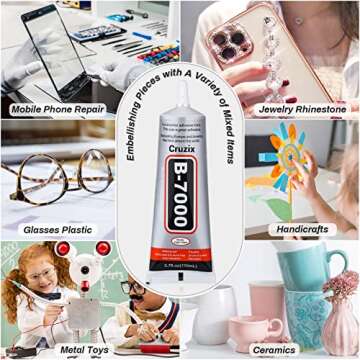 B7000 Jewelry Bead Glue for Jewelry Making, Clear 3.7 fl oz B7000+Plus Multipurpose Super Adhesive G...