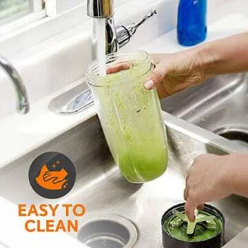 Nutrichef NCBL1000 Personal Electric Single Serve Small Professional Kitchen Countertop Mini Blender for Shakes and Smoothies w/Pulse Blend, Convenient Lid Co, 20 & 24 oz Cups, Black