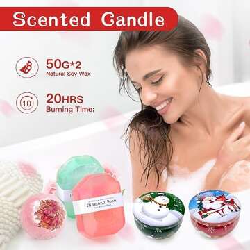 Christmas Gifts for Women, Birthday Gifts Basket for Friends Gifts for Her Girlfriend Sister Mom Unique Gifts Box Soap Candle Tumbler