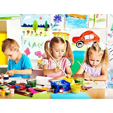 Mega Deals Kids Painting Set - Washable Paint, Paper & Brushes