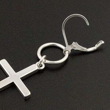Unisex George Michael Cross Earrings in Sterling Silver
