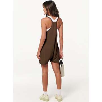 ANRABESS Womens Summer Casual Sleeveless Romper Loose Spaghetti Strap Overalls Shorts Jumpsuit with Pockets 2025 Clothes Medium