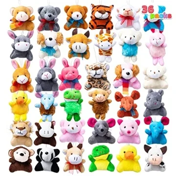 JOYIN 36 Pack Mini Animal Plush Toy Assortment - Fun Party Favors for Kids!