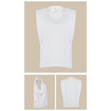 Stylish Meladyan Women's Cotton Padded Shoulder Tee