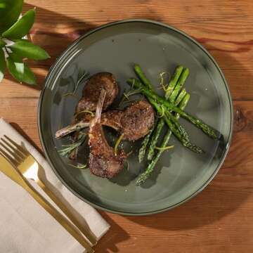 Gibson Elite Townscape 12 Piece Terracotta Dinnerware Set - Dark Green