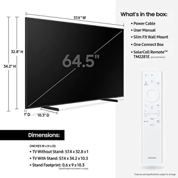 Samsung 65-Inch QLED 4K The Frame TV Art Mode Quantum HDR
