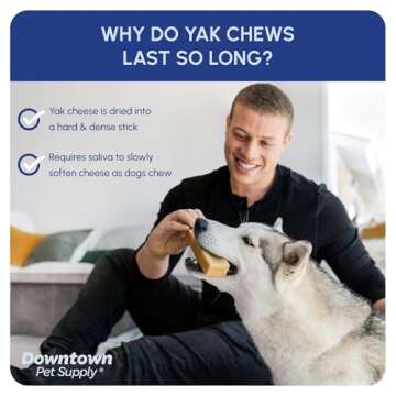 Downtown Pet Supply Yak Cheese Himalayan Dog Chews - Large Yak Chews Rich in Nutrients for Medium to Large Dogs - Long Lasting, Odorless and Easy to Digest Cheese Dog Treats - 10 LB