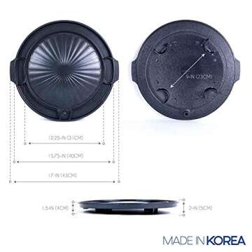 COOKKING - Master Grill Pan, Korean Traditional BBQ Grill Pan - Stovetop Nonstick Indoor/Outdoor Smokeless BBQ Cast Aluminum Grill Pan