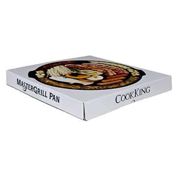 COOKKING - Master Grill Pan, Korean Traditional BBQ Grill Pan - Stovetop Nonstick Indoor/Outdoor Smokeless BBQ Cast Aluminum Grill Pan