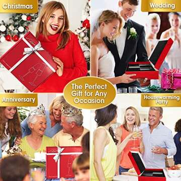 Elegant Champagne Flutes Set of 4, Dishwasher Safe Crystal Glasses