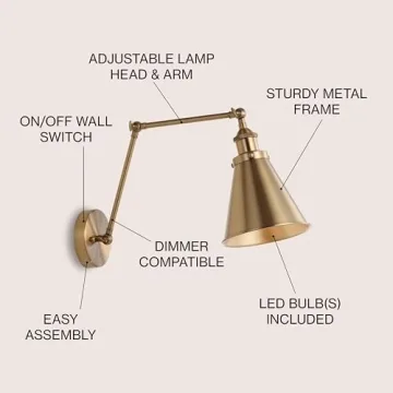 Stylish JONATHAN Y Wall Sconce with Adjustable Arm