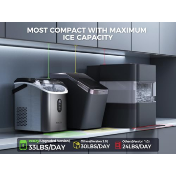 Ecozy Nugget Ice Maker - Daily 33 lbs of Chewable Ice
