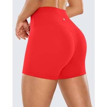 CRZ YOGA Women's Naked Feeling Biker Shorts - High Waist Spandex for Active Lifestyle