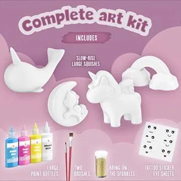DOODLE HOG Unicorn Squishy Paint Set for Kids Ages 8-12, Unicorn Gifts for Girls 8-10, Arts and Craf...