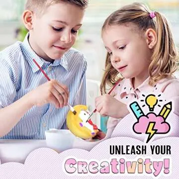 DOODLE HOG Unicorn Squishy Paint Set for Kids Ages 8-12, Unicorn Gifts for Girls 8-10, Arts and Crafts for Kids, Paint Your Own Squishies Kit