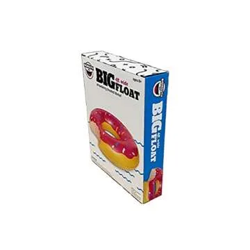 BigMouth Inc. Giant Frosted Donut Pool Float, 4' Wide, Inflatable Floatie Tube, Blow Up Swim Ring, Outdoor Summer Pool Party Water Toy