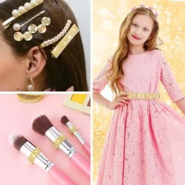 Self Adhesive Rhinestone Ribbons 4 Rolls Bling Crystal Rhinestone Strips Stickers Glitter Wrap Roll for DIY Crafts Clothes Car Shoes (4 Rows of 1 Yard, Gold)