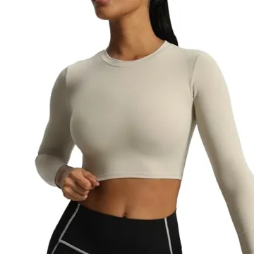 Aoxjox Long Sleeve Crop Top for Women - Stylish Fitness Wear