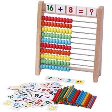 Cltoyvers Educational Wooden Abacus for Kids Math Skills