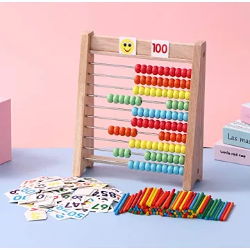 Cltoyvers Educational Wooden Abacus for Kids Math Skills