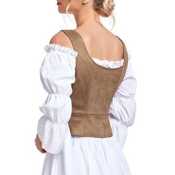 Century Star Women Renaissance Corset Pirate Vest Medieval Steampunk Corset Top Lace Up Vintage Victorian Cosplay Costume Bodice Brown Small