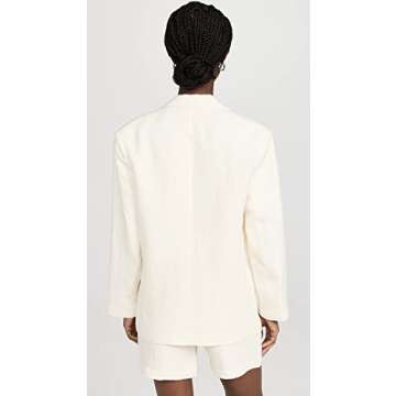 ANINE BING Quinn Blazer - Chic White Linen Women's Styles